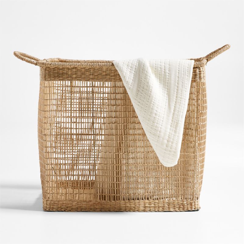 Rybak Large Rectangular Woven Decorative Blanket Basket added by Spoak Member