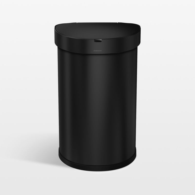 Simplehuman 45 Liter Semi-Round Sensor Trash Can with Liner Pocket, Black Steel added by Spoak Member
