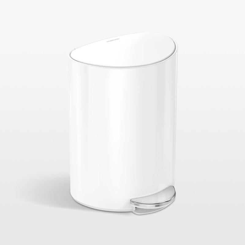 Simplehuman ® 6-Liter White Steel Semi-Round Step Trash Can added by Spoak Member