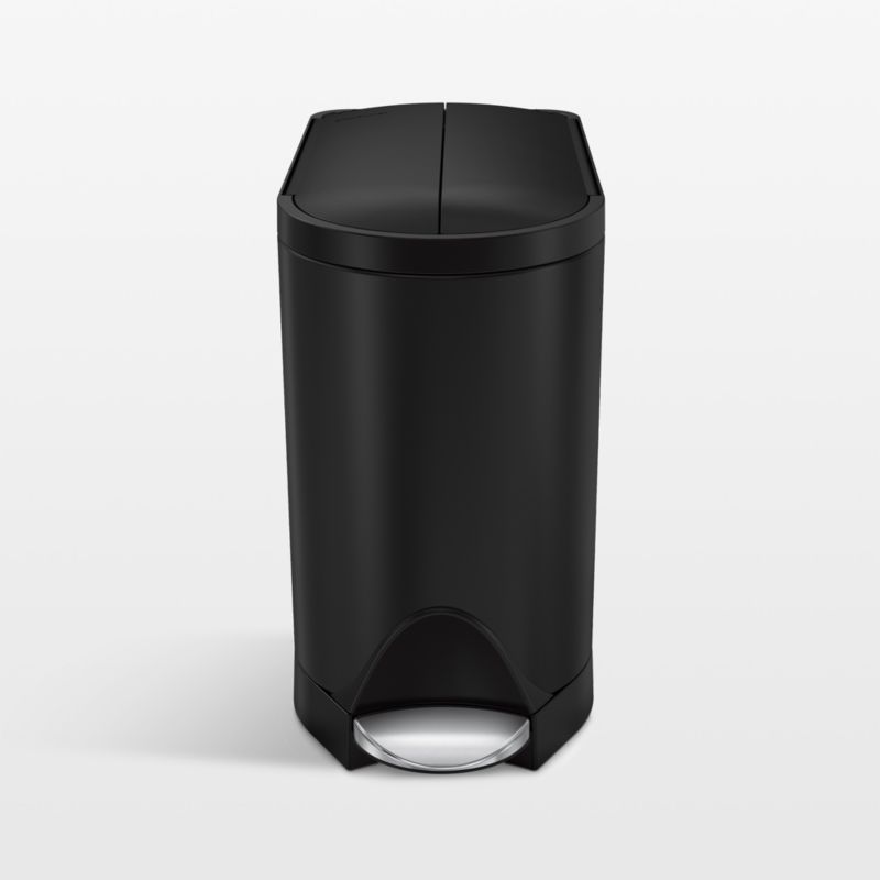 Simplehuman 10 Liter Butterfly Lid Bathroom Trash Can, Matte Black Steel added by Spoak Member