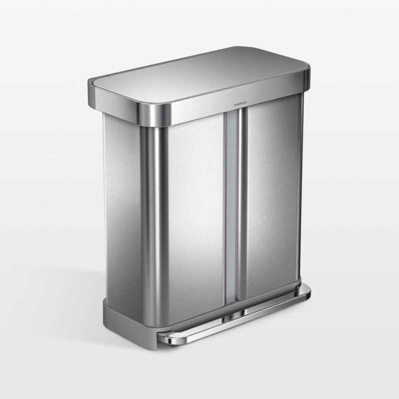Simplehuman 58 Liter Recycling Kitchen Trash Can with Liner Pocket, Brushed Stainless Steel added by Spoak Member