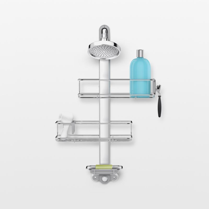 Simplehuman Medium Adjustable Shower Caddy, Stainless Steel/Anodized Aluminum Rust-Proof Frame added by Spoak Member