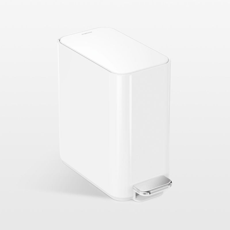 Simplehuman 5 Liter Slim Bathroom Trash Can, White Steel added by Spoak Member