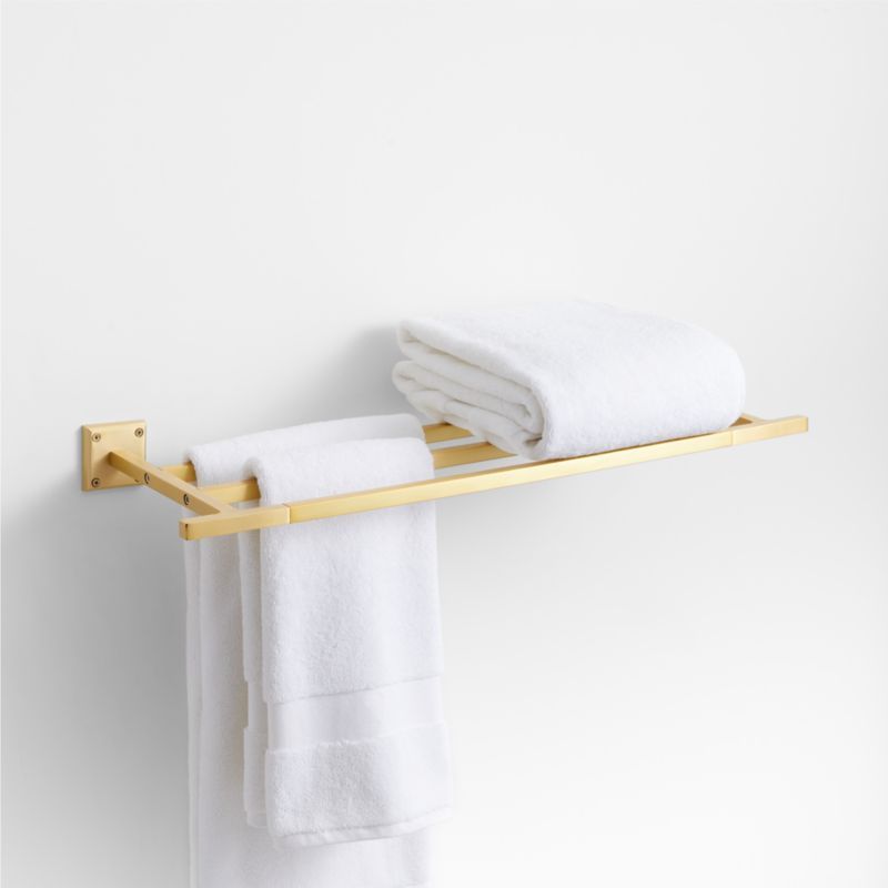 Square Edge Brushed Brass Wall-Mounted Bathroom Towel Rack added by Spoak Member
