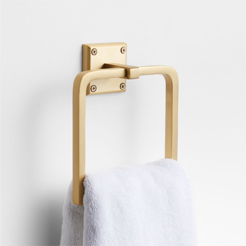 Square Edge Brushed Brass Bathroom Hand Towel Ring added by Spoak Member