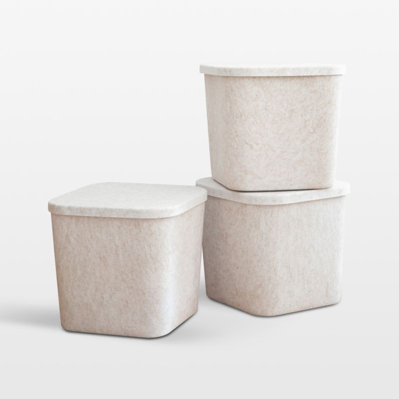 Sortjoy Original Stone Sculpted Storage Bin with Lid, Set of 3 added by Spoak Member