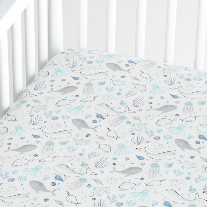 Stay Cool Sea Organic Cotton Baby Crib Fitted Sheet added by Spoak Member