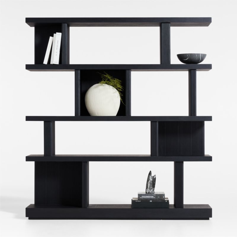 Shelter 72" Wide Charcoal Wood Open Room Divider Bookcase with Shelves added by Spoak Member