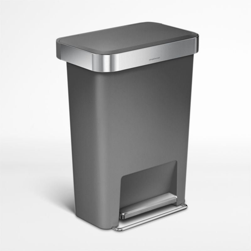 Simplehuman 45 Liter Rectangular Kitchen Trash Can with Liner Pocket, Grey Plastic added by Spoak Member