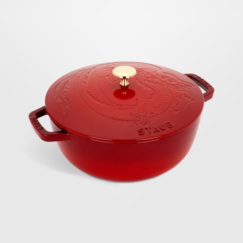 Staub ® 3.75-Qt. Cherry Cast Iron Essential French Oven with Dragon Lid added by Spoak Member
