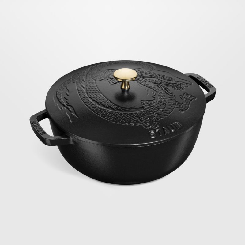 Staub ® 3.75-Qt. Matte Black Cast Iron Essential French Oven with Dragon Lid added by Spoak Member