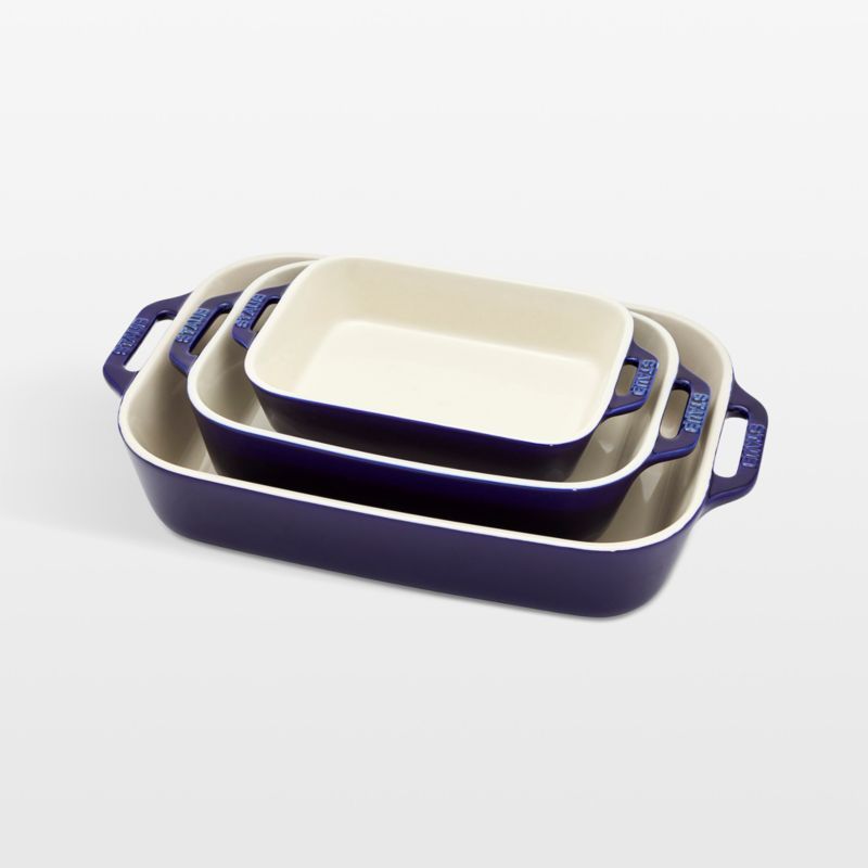 Staub Dark Blue Rectangular Bakers, Set of 3 added by Spoak Member