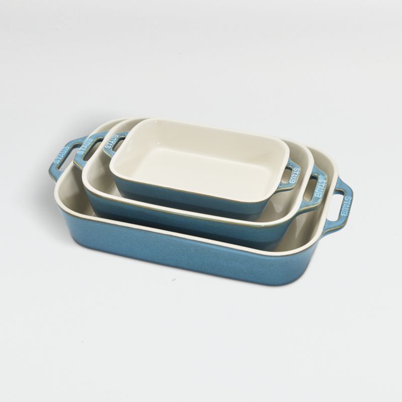 Staub ® Turquoise Rectangular Bakers, Set of 3 added by Spoak Member
