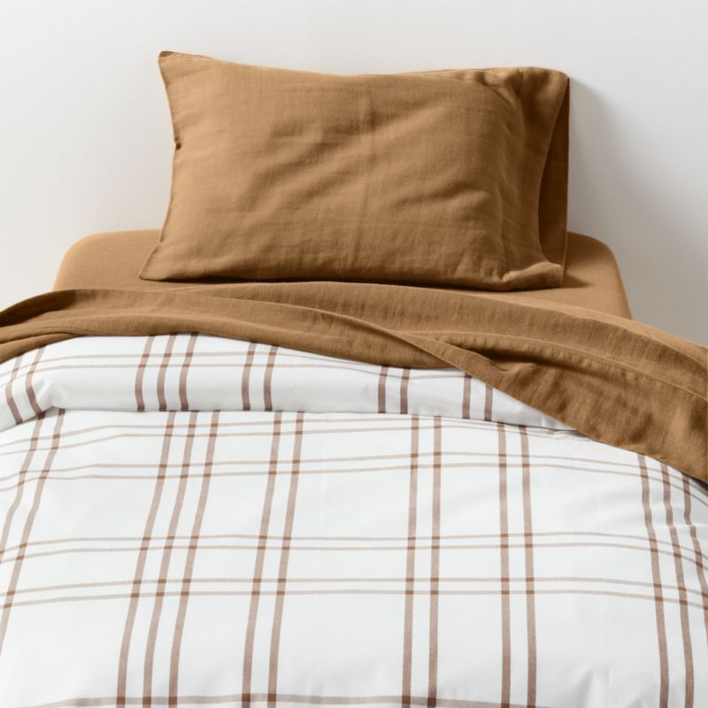Stax Almond Brown Yarn-Dyed Organic Cotton Toddler Duvet Cover added by Spoak Member