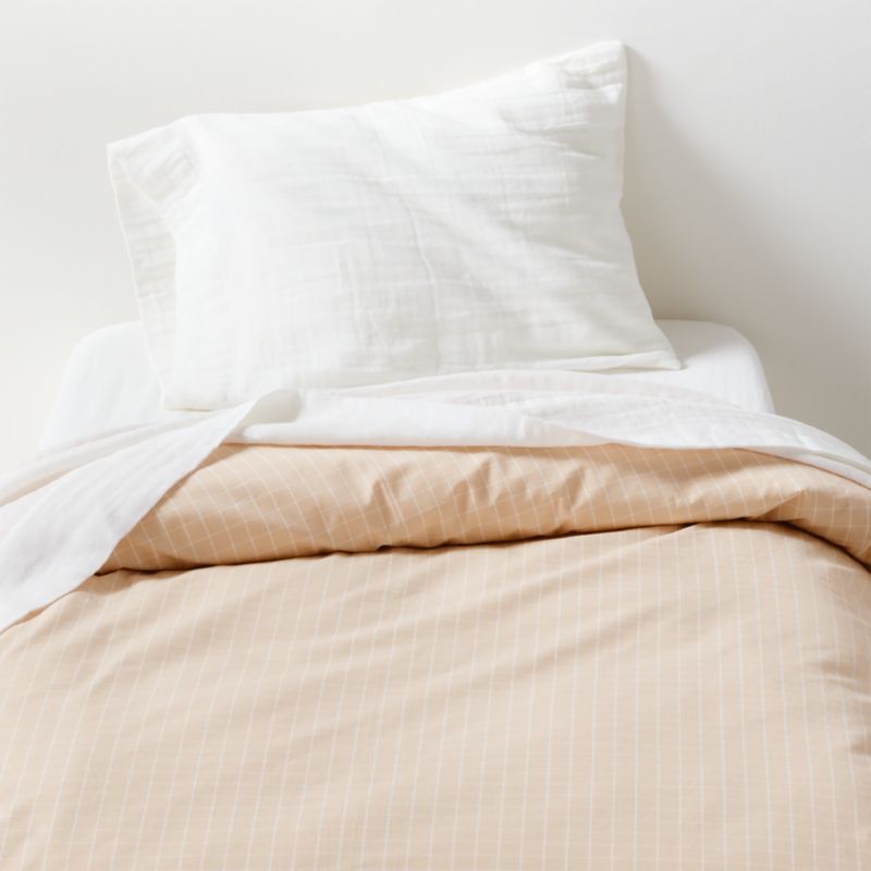 Stax Mini Grid Elegant Pink Yarn-Dyed Organic Cotton Toddler Duvet Cover added by Spoak Member