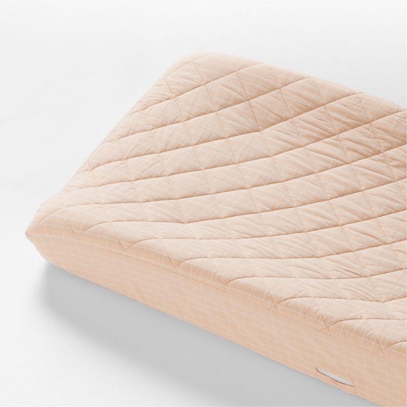 Stax Mini Grid Elegant Pink Yarn-Dyed Organic Cotton Baby Changing Pad Cover added by Spoak Member