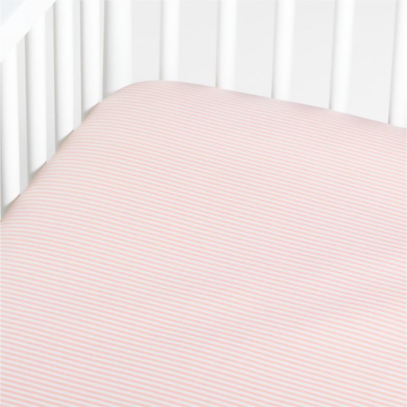 Baby's First Pink Stripe Organic Jersey Baby Crib Fitted Sheet added by Spoak Member