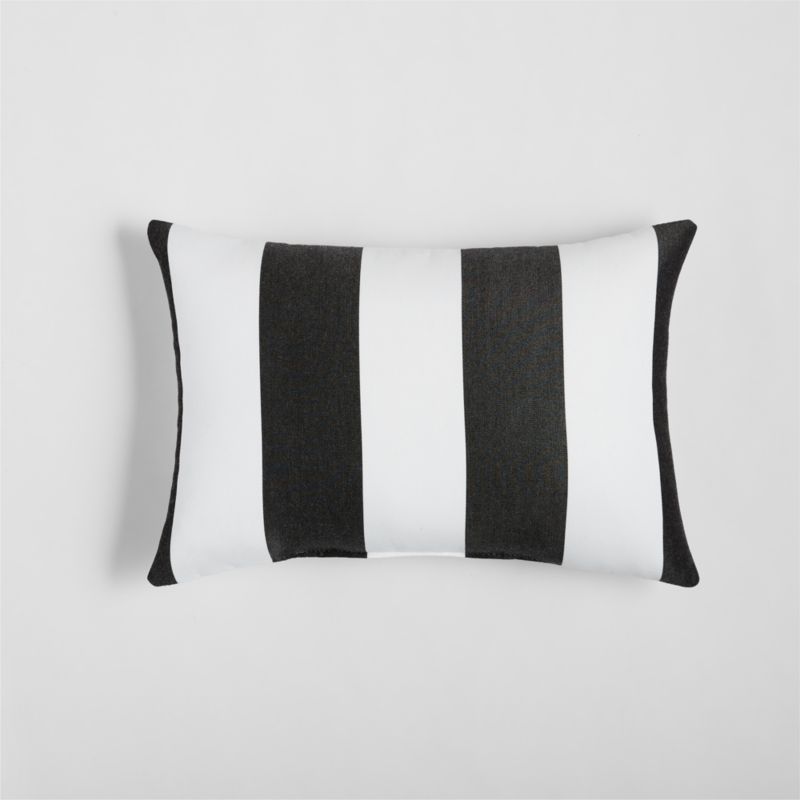 Sunbrella ® 20"x13" Black Cabana Stripe Outdoor Pillow added by Spoak Member