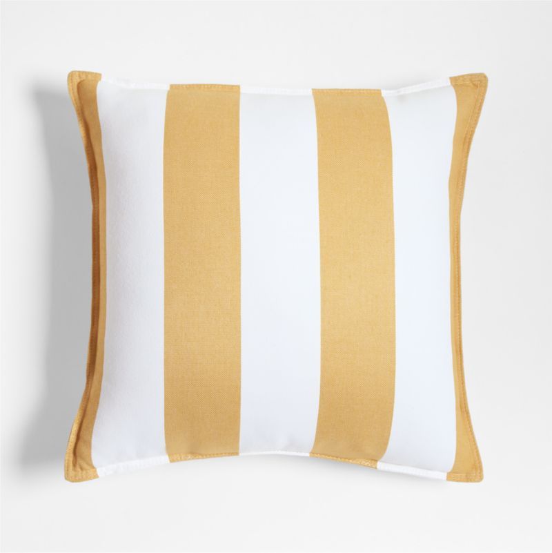 Sunbrella ® 20"x20" Cabana Wheat Yellow Stripe Outdoor Throw Pillow added by Spoak Member