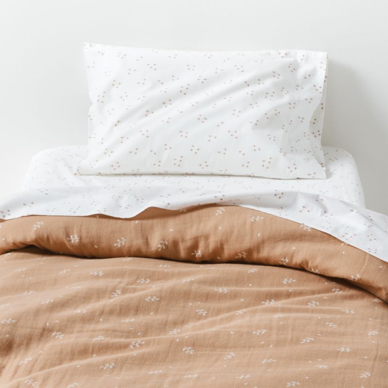 Supersoft Terracotta Leaf Print Organic Cotton Gauze Toddler Duvet Cover added by Spoak Member