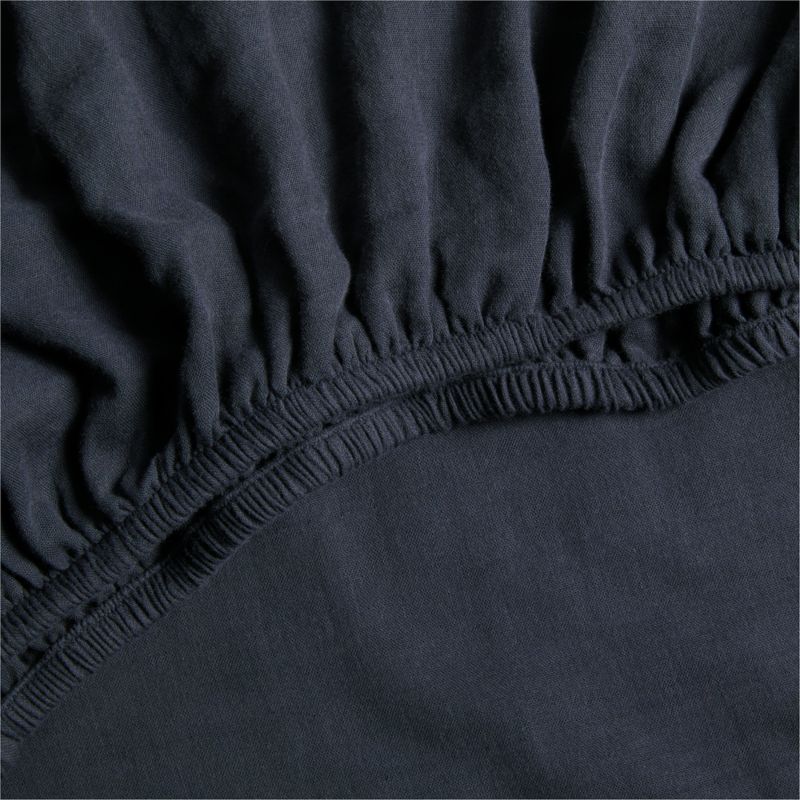 Supersoft Midnight Navy Blue Organic Cotton Gauze Baby Crib Fitted Sheet added by Spoak Member