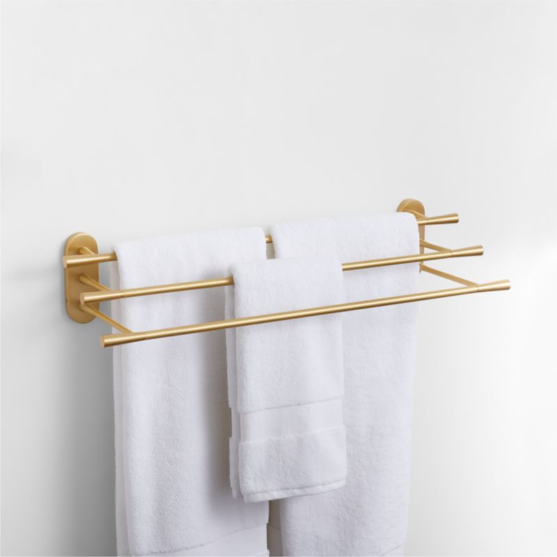 Tapered Brushed Brass Wall-Mounted Bathroom Towel Rack added by Spoak Member
