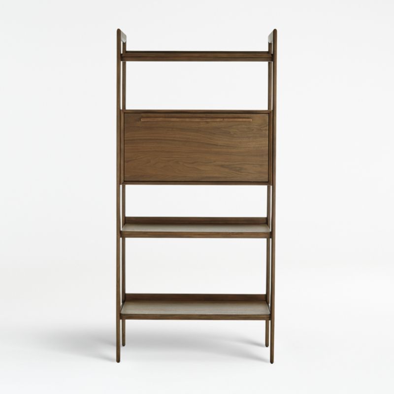 Tate 36" Walnut Bookcase Bar Cabinet added by Spoak Member