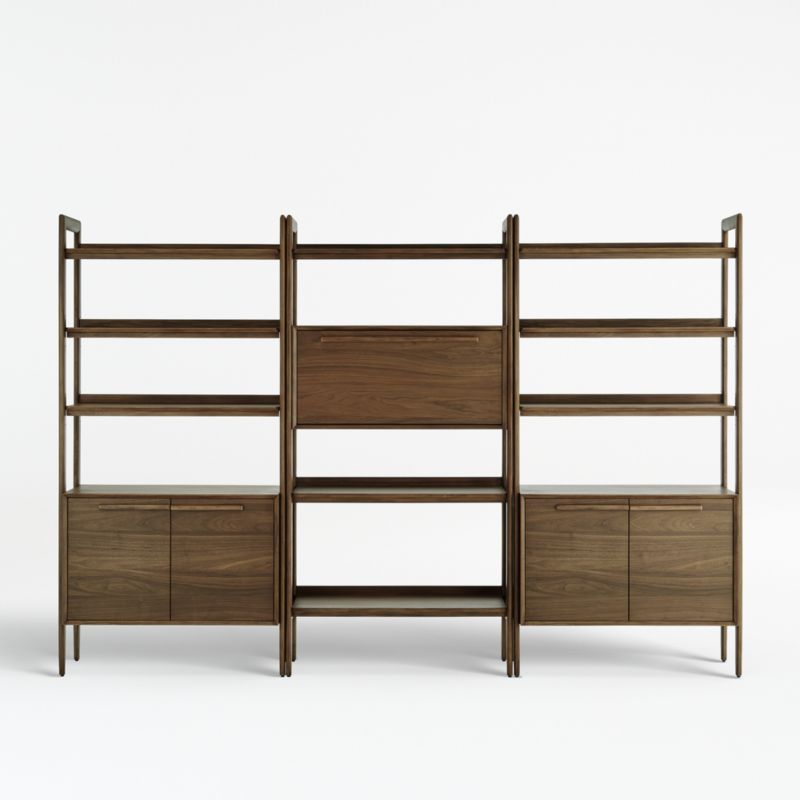 Tate 108" Walnut Bookcase Bar Cabinet with 2 Bookcase Cabinets added by Spoak Member