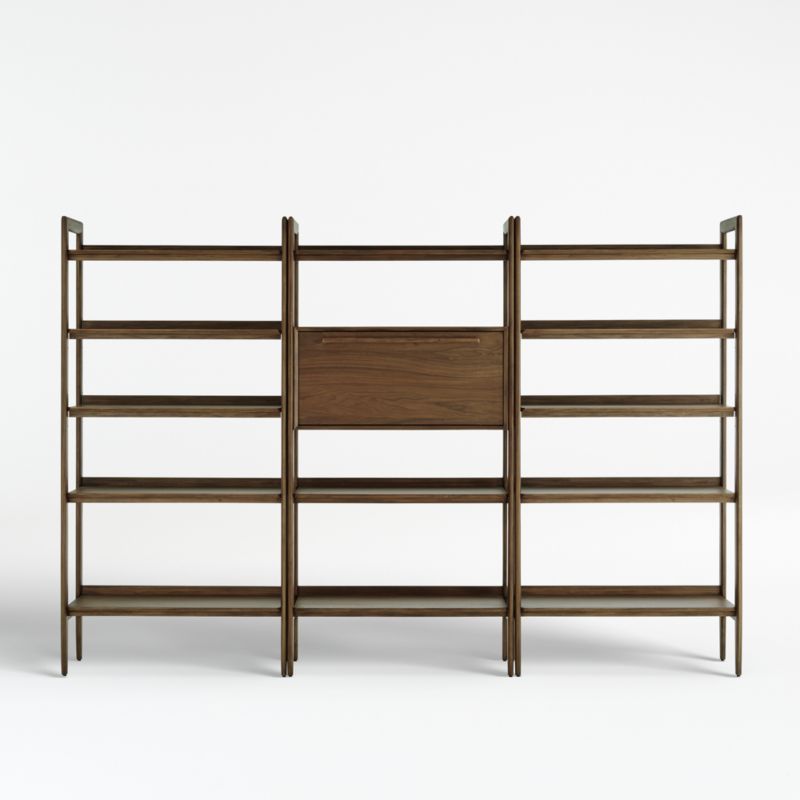 Tate 108" Walnut Bookcase Bar Cabinet with 2 Wide Bookshelves added by Spoak Member