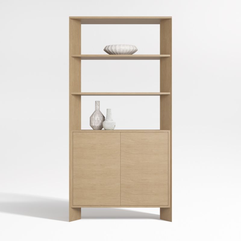 Terrazza Natural Solid Oak Wood 2-Shelf Storage Bookcase Cabinet added by Spoak Member