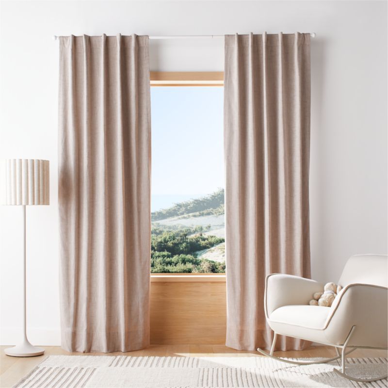Rosy Lilac Textural Organic Cotton Chambray Blackout Window Curtain Panel 44"x108" added by Spoak Member