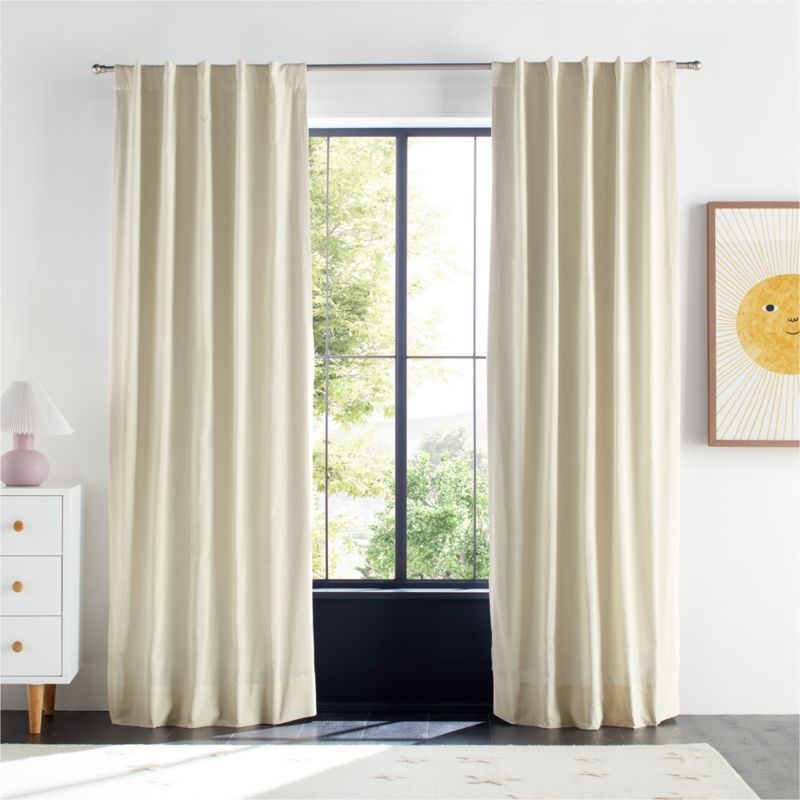 Stone Tan Textural Organic Cotton Chambray Blackout Window Curtain Panel 44"x108" added by Spoak Member