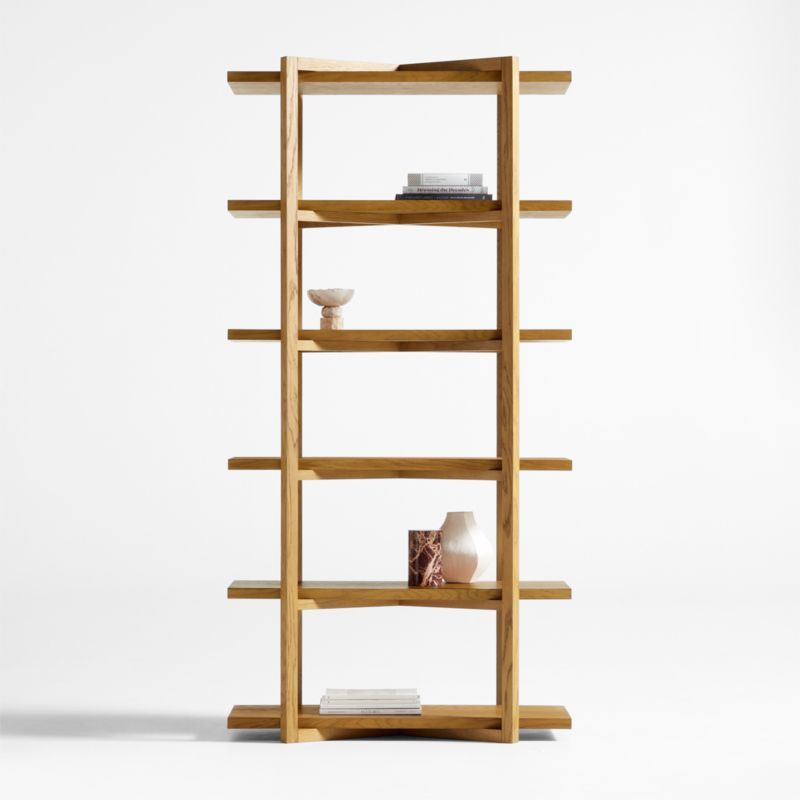 Thomas Barley Oak Wood Modular Narrow 5-Shelf Open Bookcase added by Spoak Member