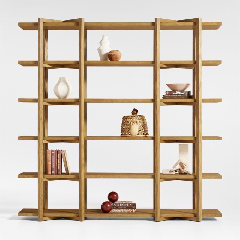 Thomas Barley Oak Wood Wide Open Bookcase/Room Divider added by Spoak Member