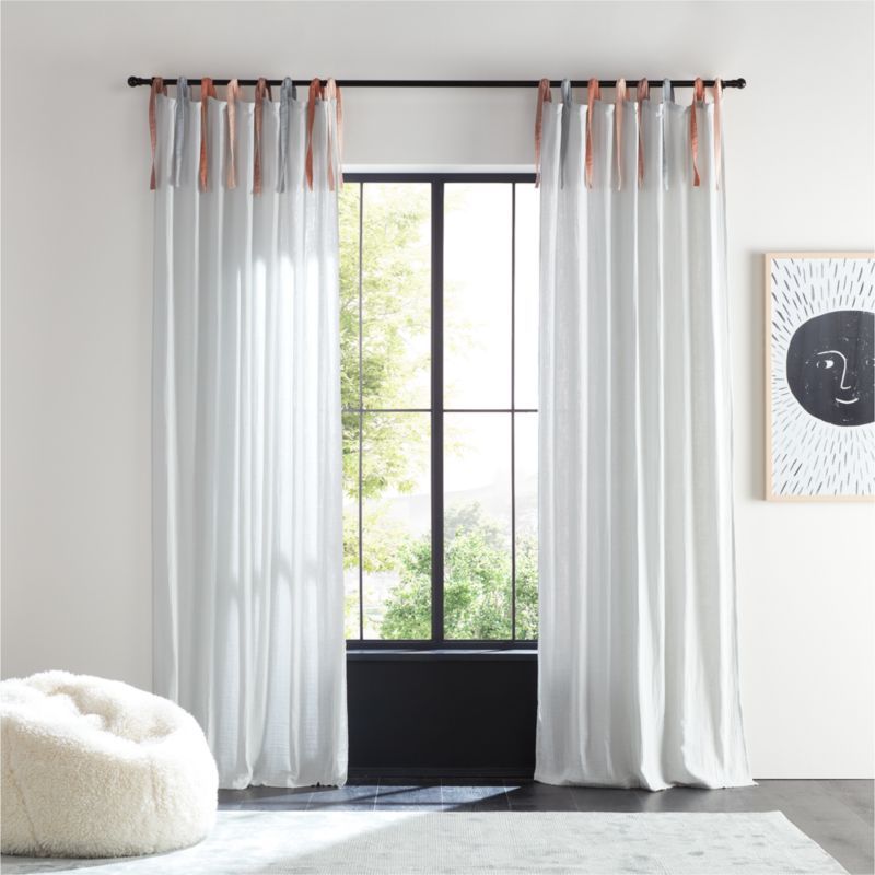 63" Blue Tie Muslin Organic Cotton Curtain Panel added by Spoak Member