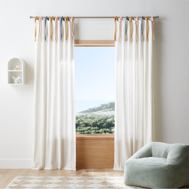 84" White Tie Organic Muslin Curtain Panel added by Spoak Member