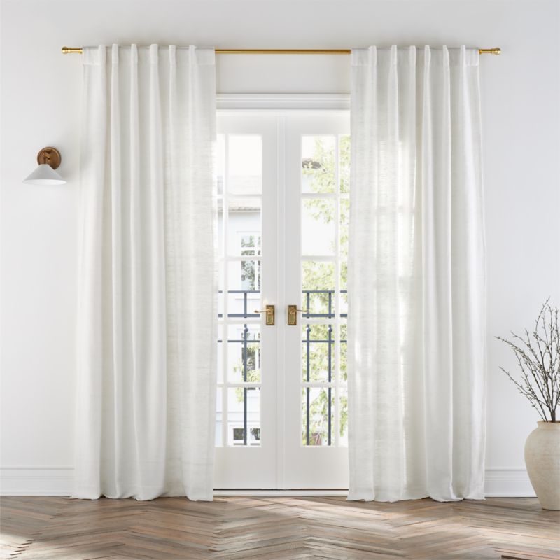 Trevino Crisp White Cotton Silk Blend Window Curtain Panel 52"x96" added by Spoak Member
