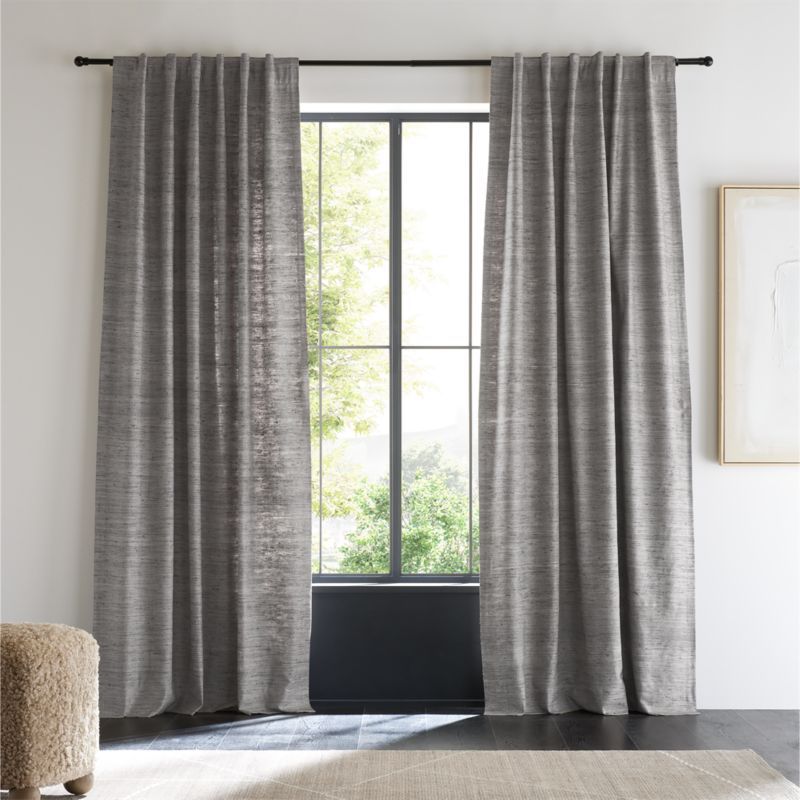 Trevino Pebble Grey Cotton Silk Blend Window Curtain Panel 52"x120" added by Spoak Member