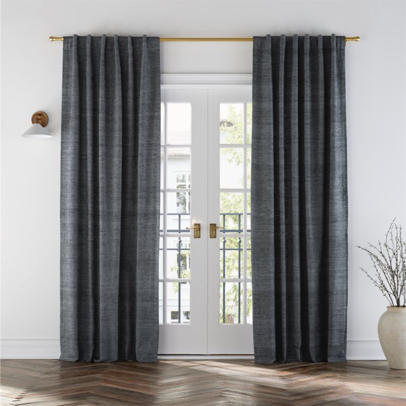 Trevino Storm Grey Cotton Silk Blend Window Curtain Panel 52"x96" added by Spoak Member