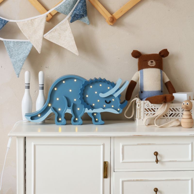 Little Lights Navy Triceratops Kids Wood Table Lamp added by Spoak Member