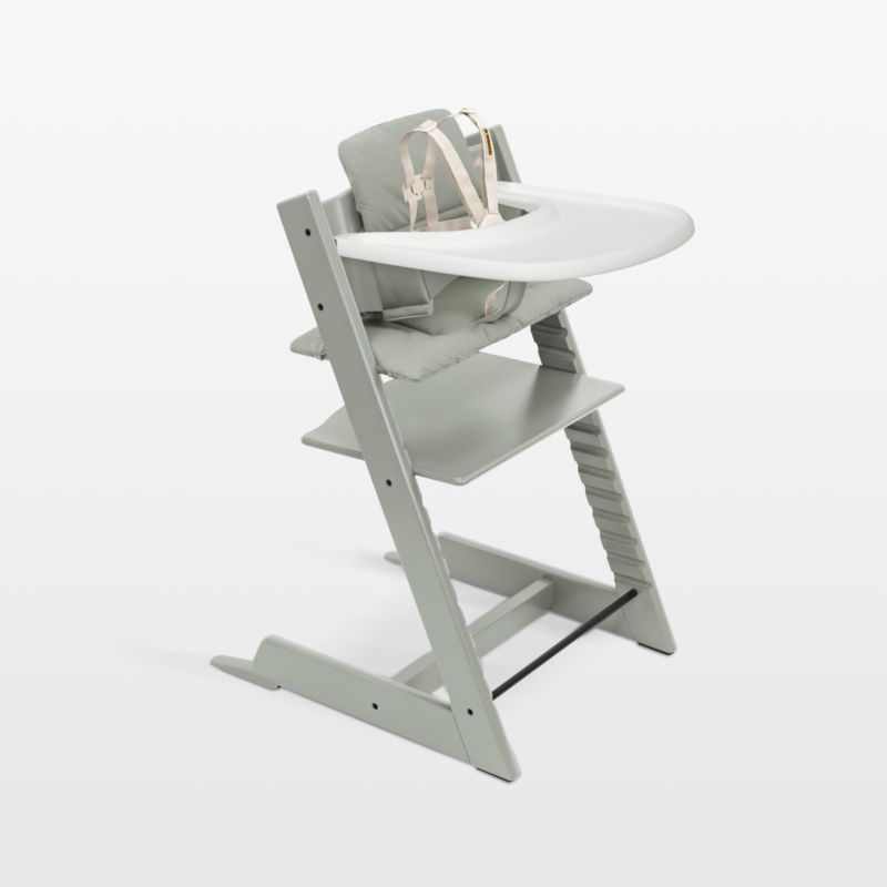 Stokke ® Tripp Trapp ® Complete Glacier Green Wood Baby High Chair with Glacier Green Cushion and Stokke Tray added by Spoak Member