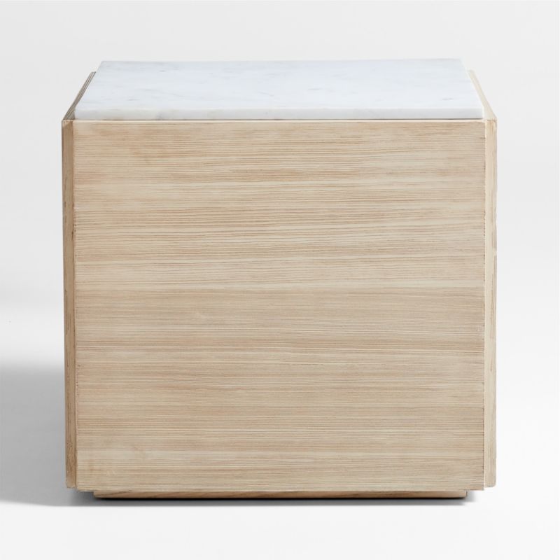 Troupe 24" Pine Wood Square Side Table with Marble Top added by Spoak Member