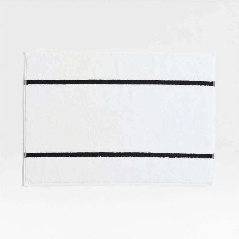 Tuxedo Stripe Organic Cotton Ink Black Bath Mat added by Spoak Member