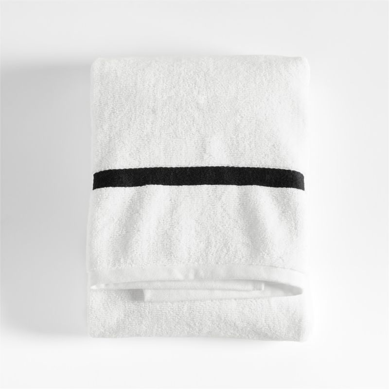 Tuxedo Stripe Organic Cotton Ink Black Bath Towel added by Spoak Member
