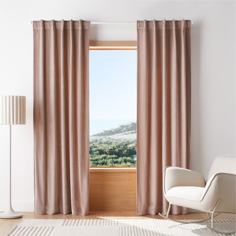 Rosy Lilac Organic Cotton Velvet Light Blocking Window Curtain Panel 44"x84" added by Spoak Member