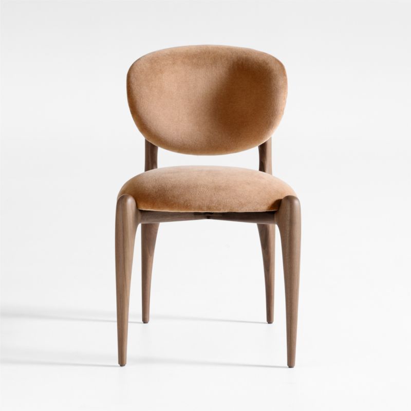 Via Toffee Brown Velvet Walnut Wood Dining Side Chair added by Spoak Member