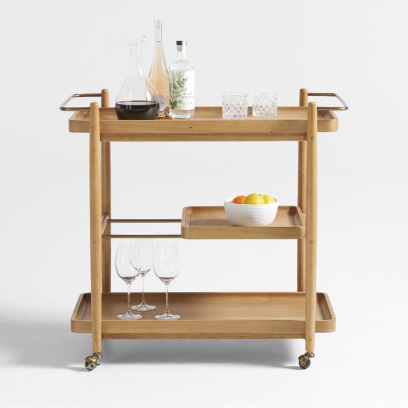 Vitae 36" Natural Solid Elm Wood Bar Cart with Removable Tray added by Spoak Member