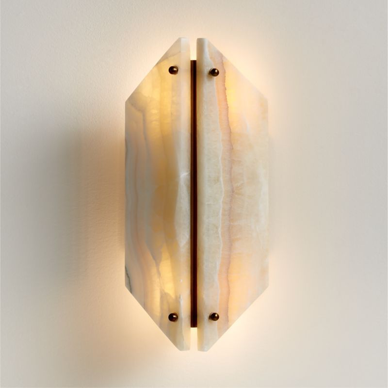 Vivien Onyx Cream Stone Wall Sconce Light Set of 2 added by Spoak Member