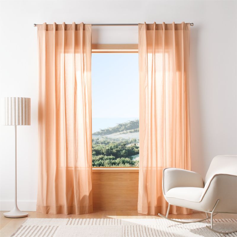 Terracotta Organic Cotton Voile with Satin Border Sheer Window Curtain Panel 44"x84" added by Spoak Member