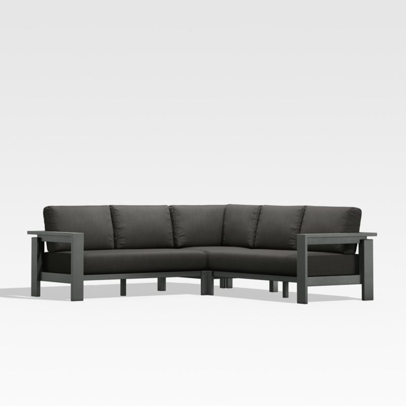Walker Metal 3-Piece Outdoor Sectional Sofa with Cast Charcoal Grey Sunbrella ® Cushions added by Spoak Member